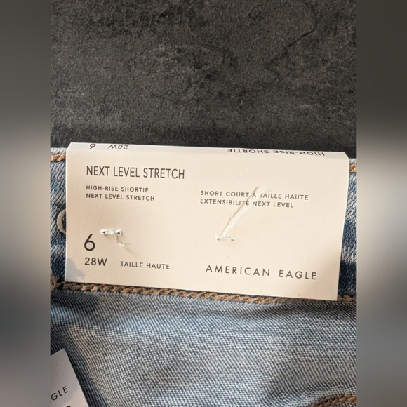 AE Next Level High-Waisted Denim Short Short | Size 6 | Light Bright Indigo - Picture 8 of 8